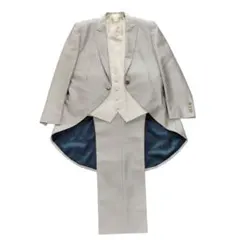 新郎 タキシード ズボン ベスト ネクタイ 4点セット シルバー 3L 結婚式