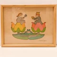 小黒三郎組み木マグリット帽子の男 彩色