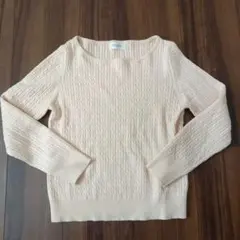 OPAQUE.CLIP ピンクベージュリブ編み　長袖　ニット