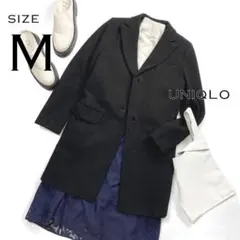 専用UNIQLOユニクロJ+ジルサンダー ウール混ロングチェスターコートM黒