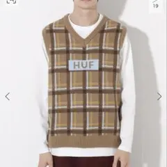 HUF LOGO SWEATER VEST ニット ベストのサムネイル