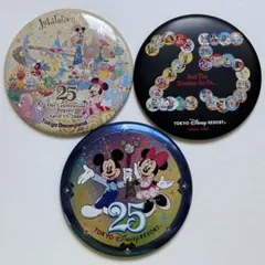 東京ディズニーリゾート 缶バッジ 25周年 ミッキー ミニー 限定 新品