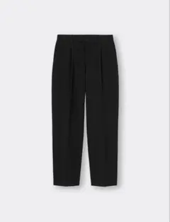 GU 起毛タックテーパードパンツ　黒