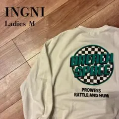INGNI イング スウェット 白 M バックロゴ チェッカー 韓国
