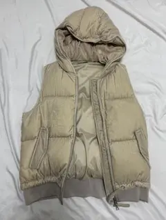 Theory　フード付きダウンベスト S ベージュ
