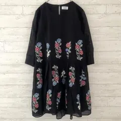 DEICY デイシー 刺繍 ワンピース 【F】 チュニック 七分袖 薄手 重ね着