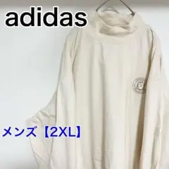 YBJ57【US輸入】adidas　ロンT【メンズ2XL】長袖　薄いベージュ