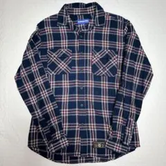 Lafayette ラファイエット チェック ネルシャツ M ネイビーのサムネイル