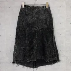 MOUSSY ネオグランジ 古着 ケミカルウォッシュ ブラックデニム スカートのサムネイル