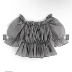 シアーギャザーショート丈ブラウス[tu541] GRL トップス オフショル