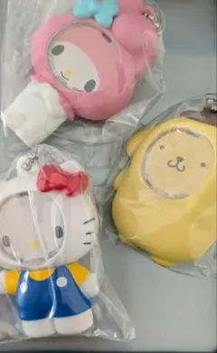 フォトフレームマスコット　ハローキティ マイメロ ポムポムプリン セット