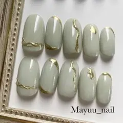 44 現品　サイズ•チップ変更可　ネイルチップ　ミラー　上品　くすみカラー