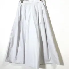 UNIQLO ユニクロ　ボリュームタックスカート　インナー付き　ライトグレー　S