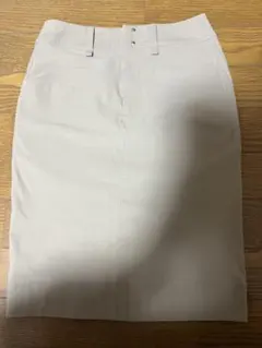 ベージュ タイトスカート 前開きファスナー