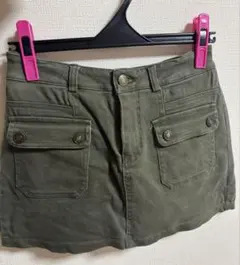 ストレッチカーゴミニスカート カーキ　Mサイズ ポケット付き