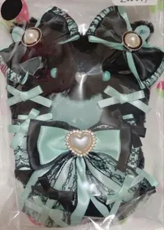 ぬい服 約9cmから13cmぬい用着ぐるみ ブラック エメラルド