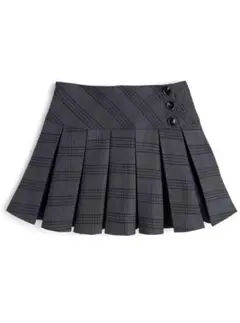 インパン裏地付チェック柄プリーツミニスカート[ac2563]