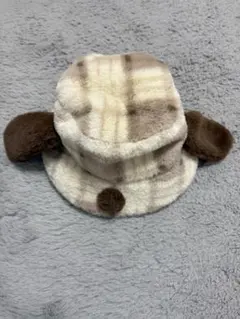 【訳あり購入停止中】スヌーピーチェック柄ファーハット