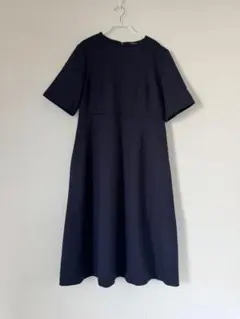 トゥモローランドコレクション ダブルクロスワンピース ネイビー 半袖