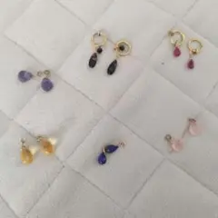 天然石ドロップ型チャームセット