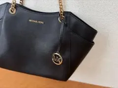 【美品】マイケルコース トートバッグ ブラック チェーン MKロゴ