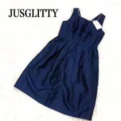 新品未使用タグ付き JUSGLITTY ジャスグリッティー ドレス レース 紺