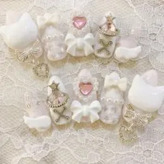 ネイルチップ量産型地雷韓国フレンチガーリー天使界隈平成女児ちゅるんスナ系