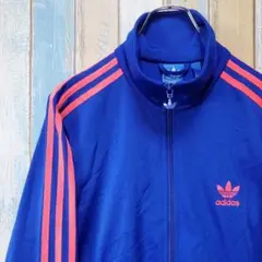 1054☆アディダスオリジナルス☆トラックジャケット☆ワンポイント刺繍ロゴ☆青