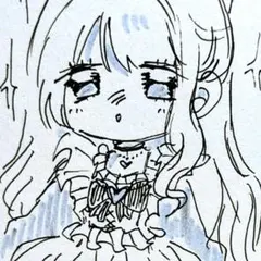 一発描き　手描きイラスト　女の子　オリジナル　サブカル　萌え絵