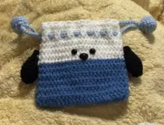 犬デザインのかぎ針編みポーチ