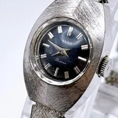 稼働品　RADO 腕時計　手巻き　シルバー　ブラック　レディースのサムネイル