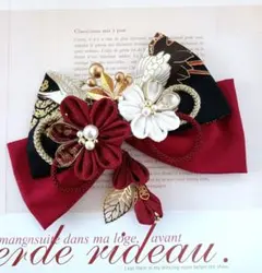 成人式髪飾り　和リボン　卒業式髪飾り　成人式　七五三つまみ細工の髪飾り