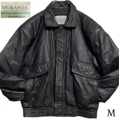 【DURANTE】牛革 本革 カウレザーシングルライダースジャケット ブラックM