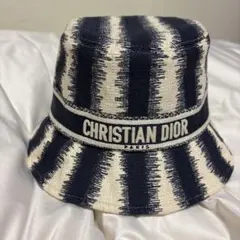 Dior TeddyD バケットハット チェック柄 刺繍 黄 黒 リバーシブル 