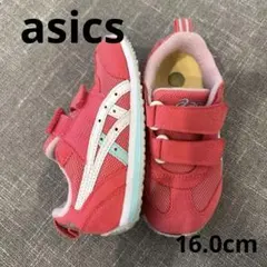 【美品】asics ピンク スニーカー ベルクロ