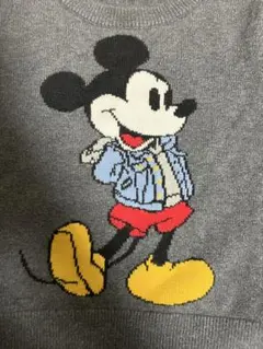 BABY GAP ミッキー コットンニット 18-24 グレー ディズニー