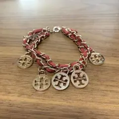 トリーバーチ Tory Burch ブレスレット レッド ロゴサークルチャーム