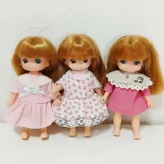 リカちゃん ミキちゃん マキちゃん ３体 人形 本体 服 ワンピース