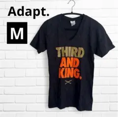 アダプト Ｖネック Ｔシャツ デカロゴ Ｍ ブラック コットン スポーツミックスのサムネイル