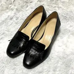 モードカオリ(mode kaori)フリンジパンプス　23.5cmブラックのサムネイル