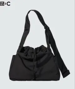 UNIQLO C ソフトパフィーショルダーバッグ　ブラック　ユニクロシー　バッグ
