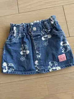 H&M ミッキー柄デニムスカート 9-12M