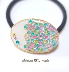 レジンヘアゴム rainy虹