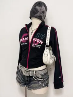 00s y2k champion スパンコール　ラメ　ロゴ　トラックジャケット
