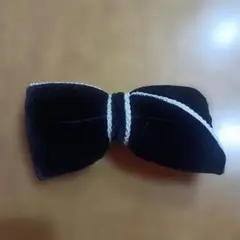 リボンバレッタ ベルベット ベロア黒