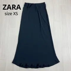 ZARA ザラ サテン イージー フレアスカート ブラック XS