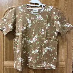 PINK HOUSE 花柄 半袖Tシャツ ブラウン