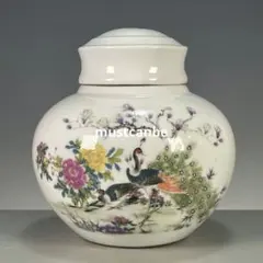 パステル喜上眉梢蓋缶 茶壺 景徳鎮 陶磁器 装飾品 現代工芸品 美術品