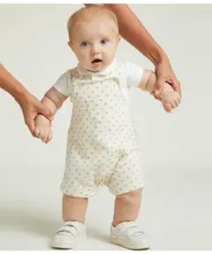 PETITBATEAU プチバトー　サロペット半袖ボディースーツセット70cm