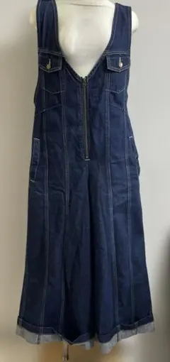 Cepo Vネック　デニムサロペット ジッパー付き